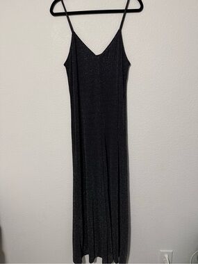 Reformation Black Sparkle Jumpsuit Wide Leg V1
